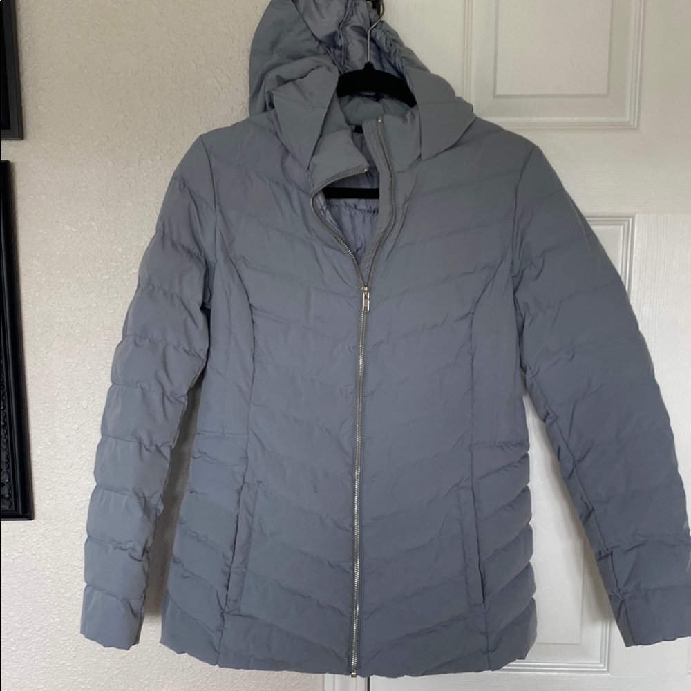 32 Degrees Gray Puffer Jacket with Quilted Design